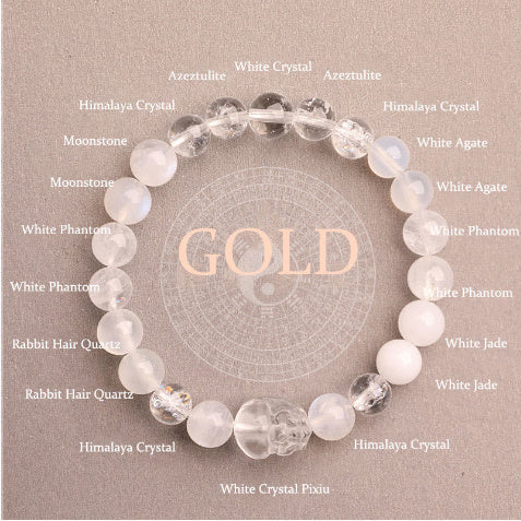 Five Elements Crystal Multi-treasure Green Strawberry Quartz Auspicious Bracelet