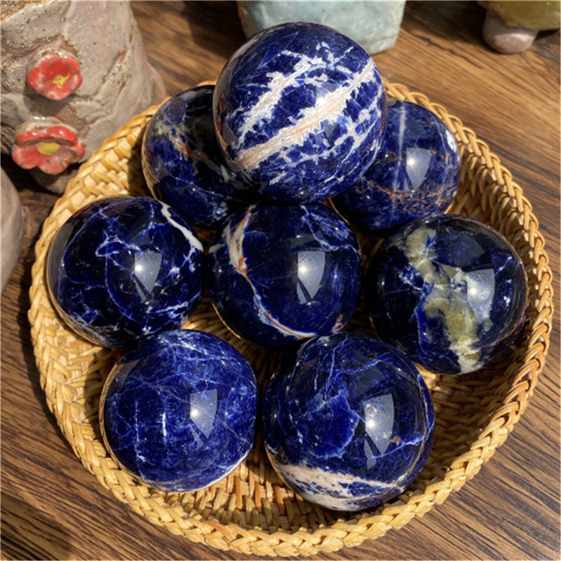 Natural Crystal 8CM Blue Stone Ball Ornament