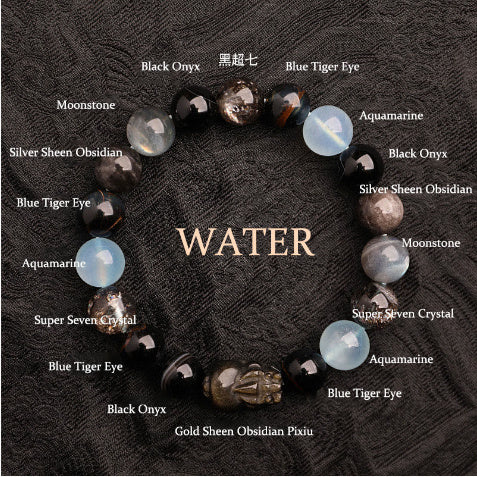 Five Elements Crystal Multi-treasure Green Strawberry Quartz Auspicious Bracelet
