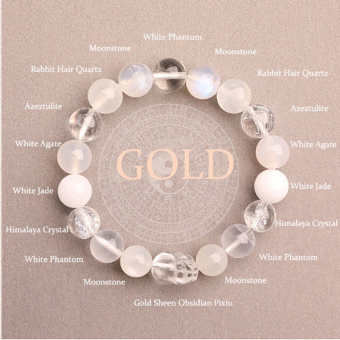 Five Elements Crystal Multi-treasure Green Strawberry Quartz Auspicious Bracelet