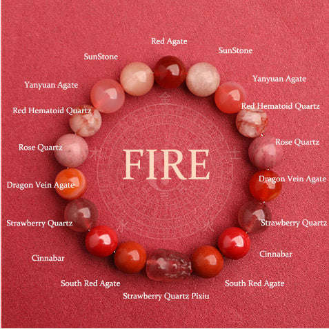 Five Elements Crystal Multi-treasure Green Strawberry Quartz Auspicious Bracelet