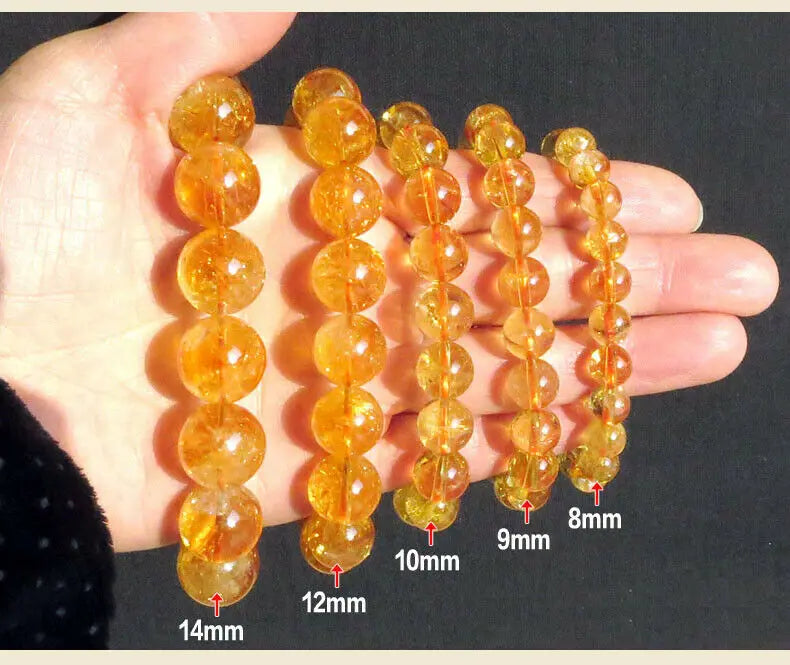 Natural Yellow Citrine Clear Round Beads Bracelet Women Men Citrine Bracelet Wealthy Gemstone 10mm 11m 12mm 13mm 14mm AAAAAA