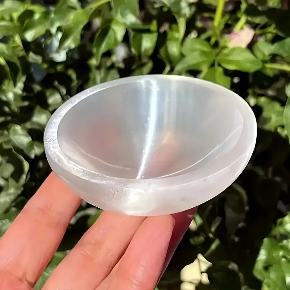 Natural Selenite Bowl Crystal Stone Quartz Minerals Reiki Craft Gifts Energy Healing Demagnetization Luck Spiritual Home Decor