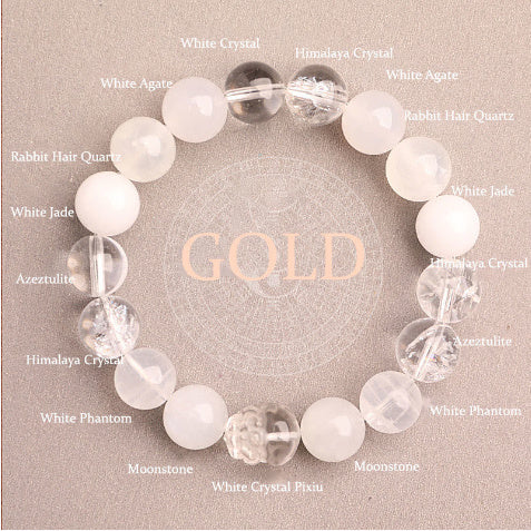 Five Elements Crystal Multi-treasure Green Strawberry Quartz Auspicious Bracelet