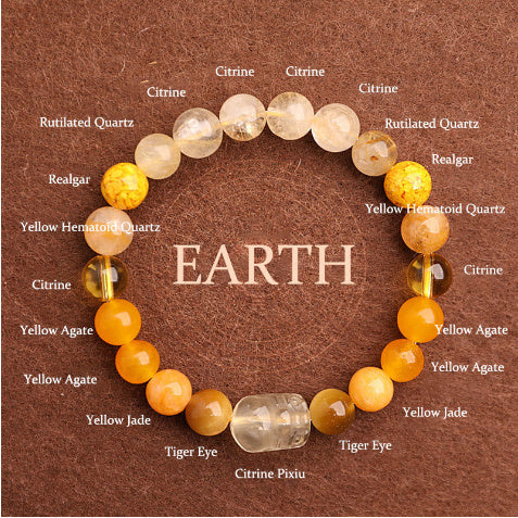 Five Elements Crystal Multi-treasure Green Strawberry Quartz Auspicious Bracelet