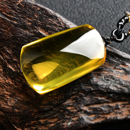 Large Brazilian natural orange-yellow crystal peace and tranquility pendant