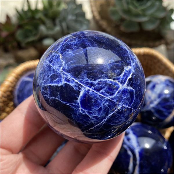 Natural Crystal 8CM Blue Stone Ball Ornament