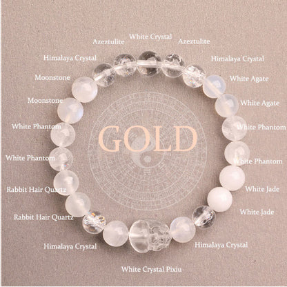 Five Elements Crystal Multi-treasure Green Strawberry Quartz Auspicious Bracelet