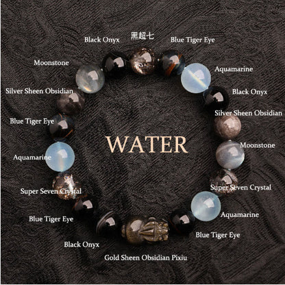 Five Elements Crystal Multi-treasure Green Strawberry Quartz Auspicious Bracelet