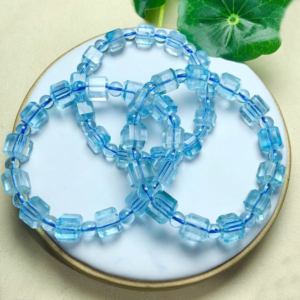 Rough Stone Polished Cube Sugar Crystal Bracelet Unisex