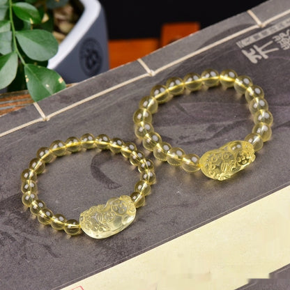 Fashionable And Individual Yellow Crystal Pendant Bracelet