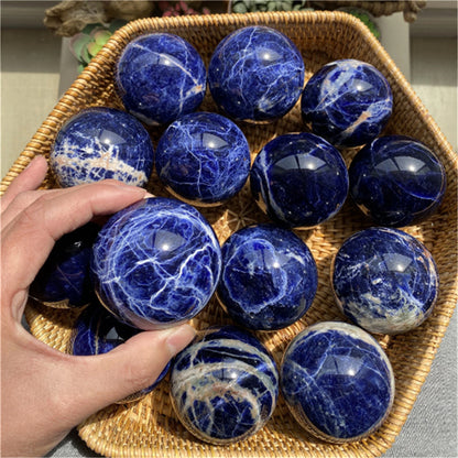 Natural Crystal 8CM Blue Stone Ball Ornament