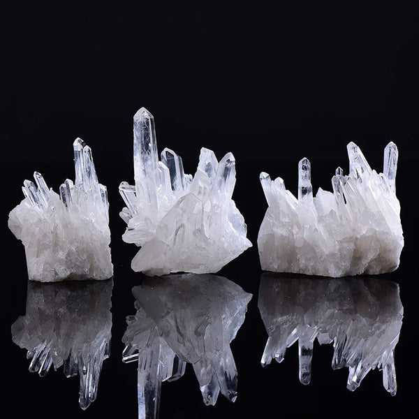 Natural White Crystal Cluster Quartz Crystal Health Healing Reiki Stones Crystal Point Specimen Home Decoration Raw Crystals