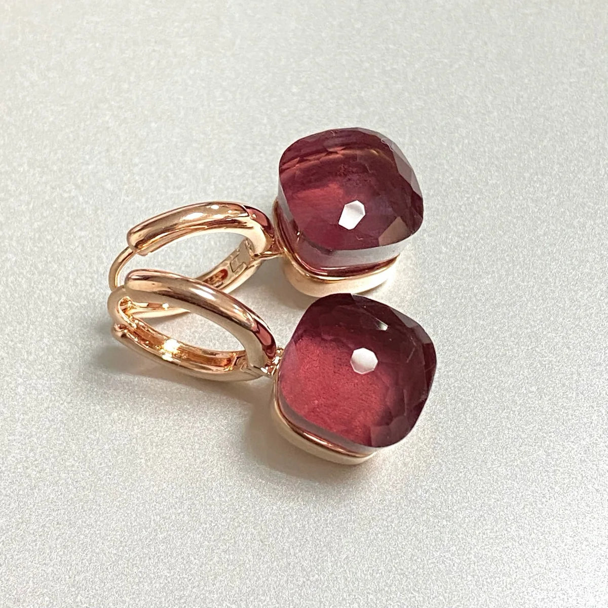 Classic Crystal Earrings Candy Square Earrings Platinum Plated Water Drop Candy Color Earrings Women Crystal Jewelry Gift