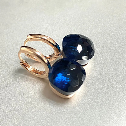 Classic Crystal Earrings Candy Square Earrings Platinum Plated Water Drop Candy Color Earrings Women Crystal Jewelry Gift