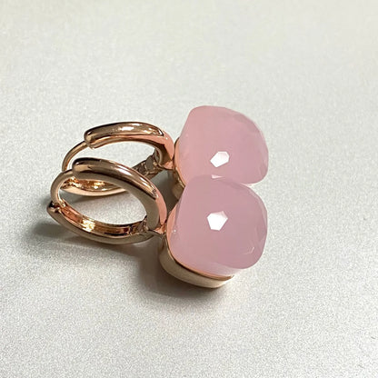 Classic Crystal Earrings Candy Square Earrings Platinum Plated Water Drop Candy Color Earrings Women Crystal Jewelry Gift
