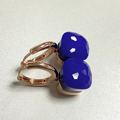 Classic Crystal Earrings Candy Square Earrings Platinum Plated Water Drop Candy Color Earrings Women Crystal Jewelry Gift
