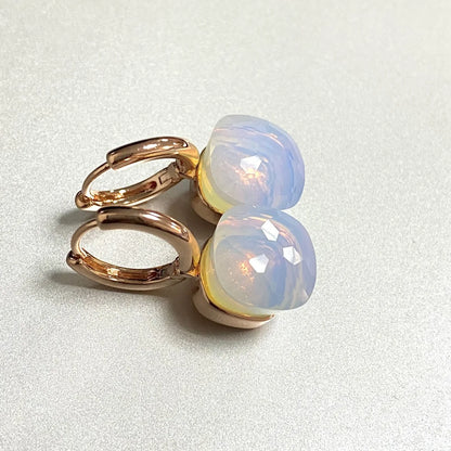 Classic Crystal Earrings Candy Square Earrings Platinum Plated Water Drop Candy Color Earrings Women Crystal Jewelry Gift