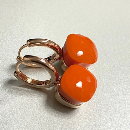 Classic Crystal Earrings Candy Square Earrings Platinum Plated Water Drop Candy Color Earrings Women Crystal Jewelry Gift