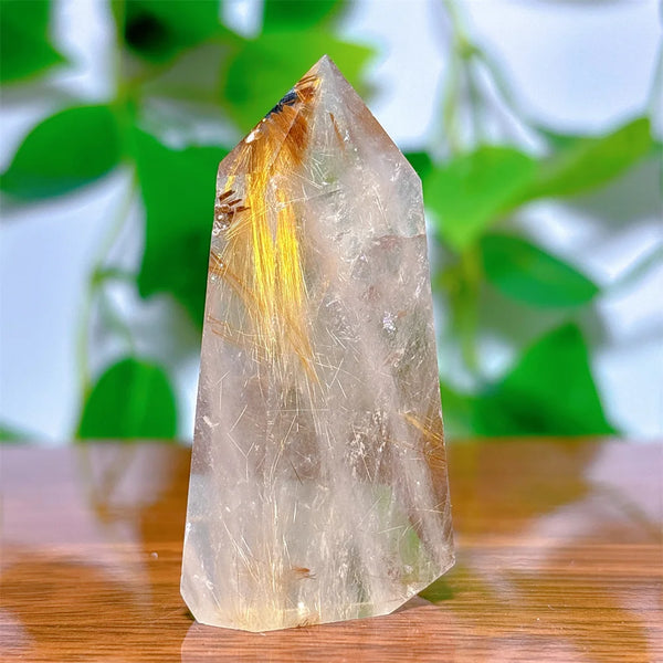 Rutile Tower Point Wand Crystal Natural Stone Quartz Minerals Home Decoration Reiki Craft Energy Healing Meditation Spiritual