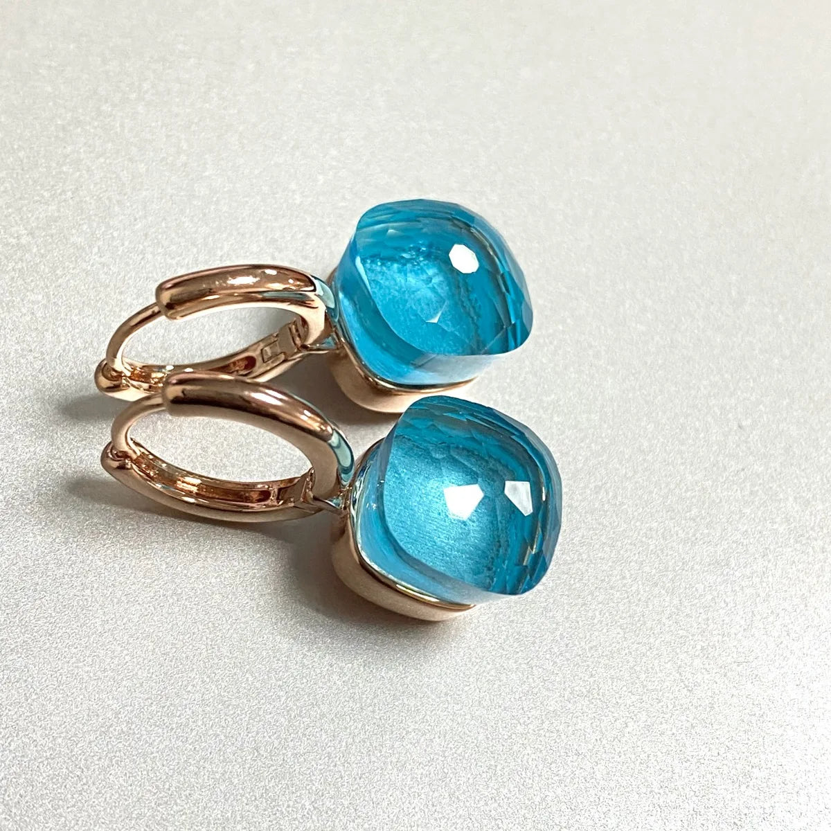 Classic Crystal Earrings Candy Square Earrings Platinum Plated Water Drop Candy Color Earrings Women Crystal Jewelry Gift