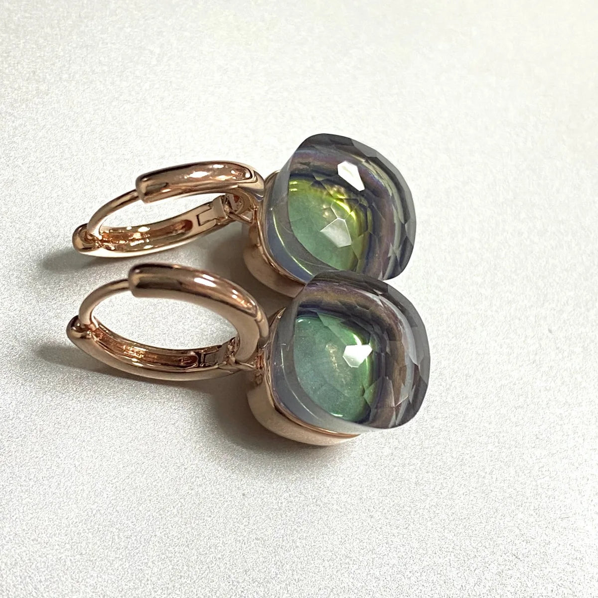 Classic Crystal Earrings Candy Square Earrings Platinum Plated Water Drop Candy Color Earrings Women Crystal Jewelry Gift