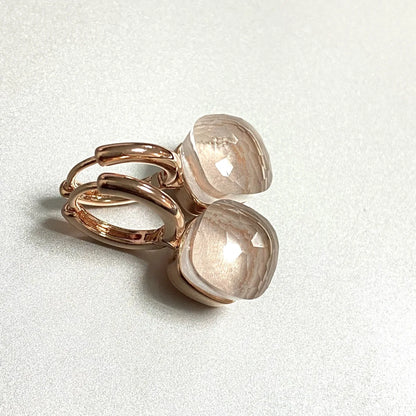 Classic Crystal Earrings Candy Square Earrings Platinum Plated Water Drop Candy Color Earrings Women Crystal Jewelry Gift