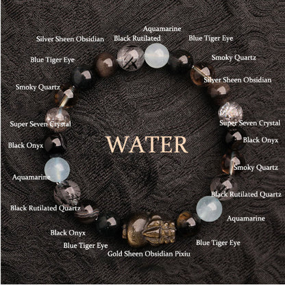 Five Elements Crystal Multi-treasure Green Strawberry Quartz Auspicious Bracelet