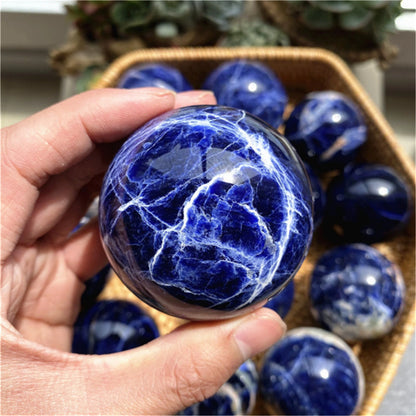 Natural Crystal 8CM Blue Stone Ball Ornament
